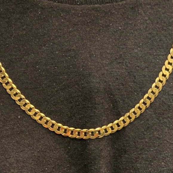 Gold Chain 14k Gold Vermeil Cuban Curb 6mm Necklace Mens Womens 925 Italy